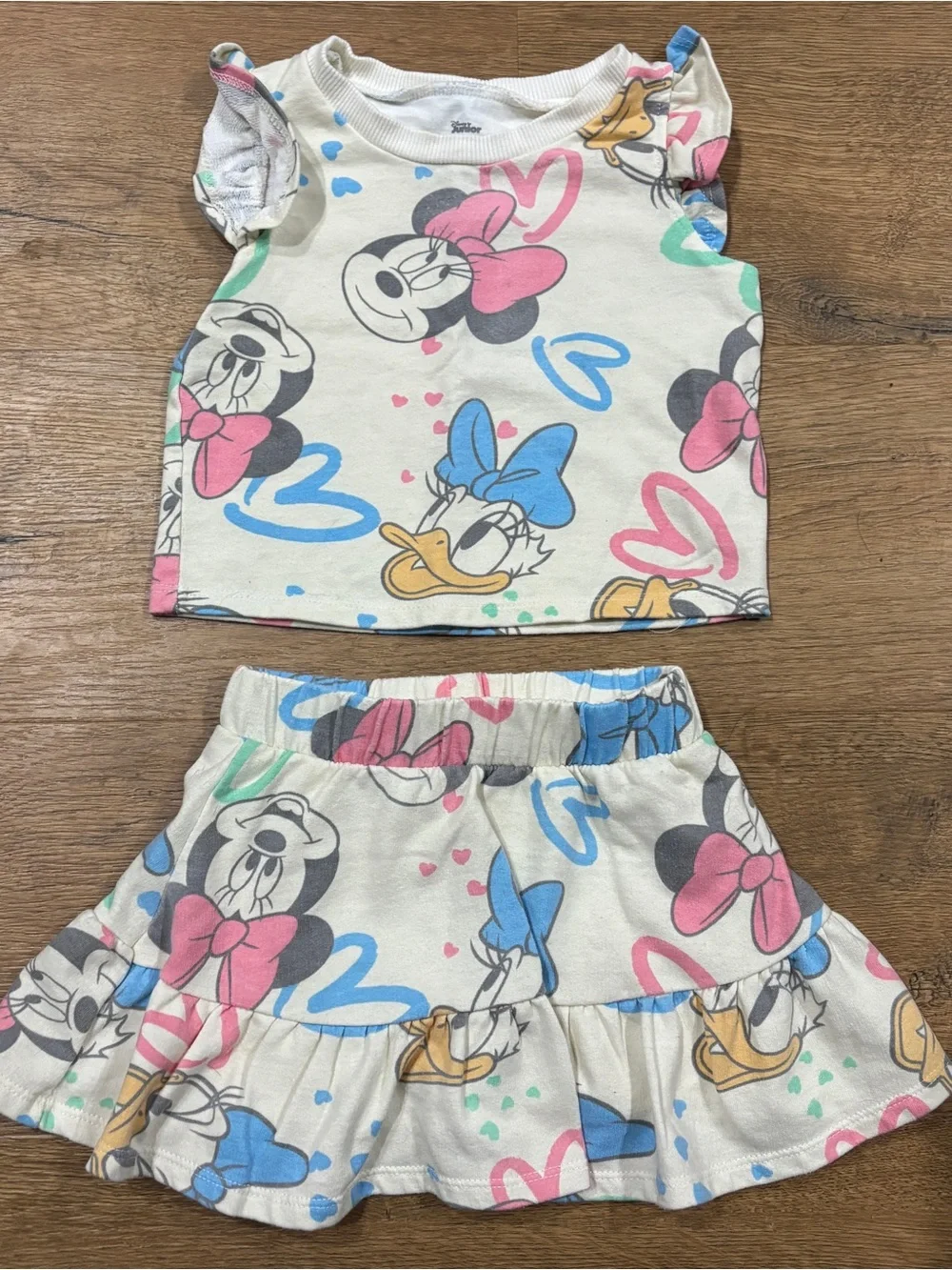 Minnie Mouse & Daisy Two-Piece Outfit (Top & Skirt) Skort Tank 24m Ruffle